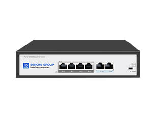 4 Ports 10/100M Unmanaged PoE Switch with 2-10/100M RJ45 Uplink