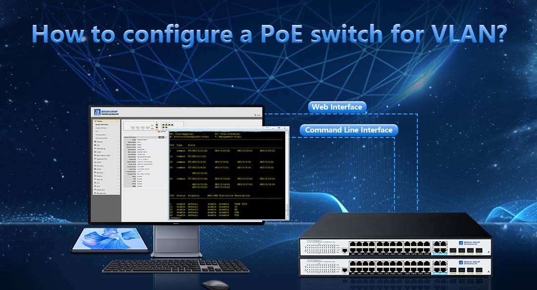 How to configure a PoE switch for VLAN?