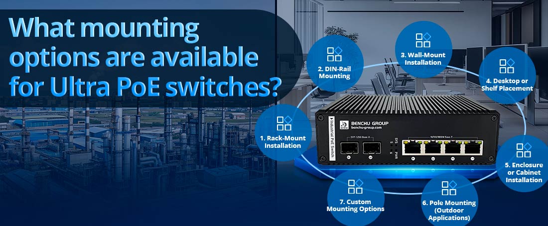 What mounting options are available for Ultra PoE switches?