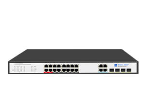 24 Port Gigabit PoE Switch with 4 Gigabit RJ45/SFP Combo Uplink (Port 1-4 support 802.3bt 90W PoE++)