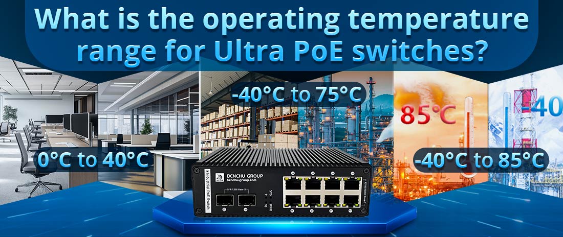 What is the operating temperature range for Ultra PoE switches?