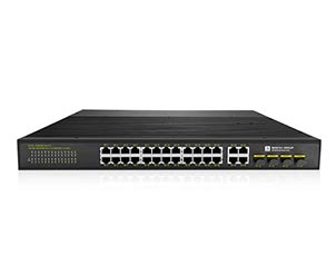 24 Port Gigabit Industrial Ethernet Switch With 4 Gigabit RJ45/SFP Uplink