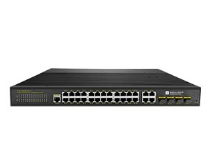 24 Port Gigabit Industrial Managed Ethernet Switch With 4 Gigabit RJ45/SFP Uplink