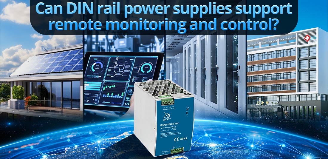 Can DIN rail power supplies support remote monitoring and control?