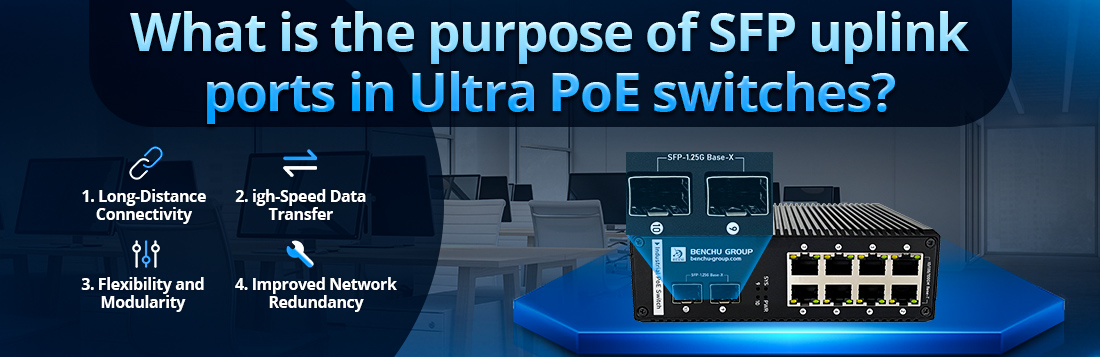 What is the purpose of SFP uplink ports in Ultra PoE switches