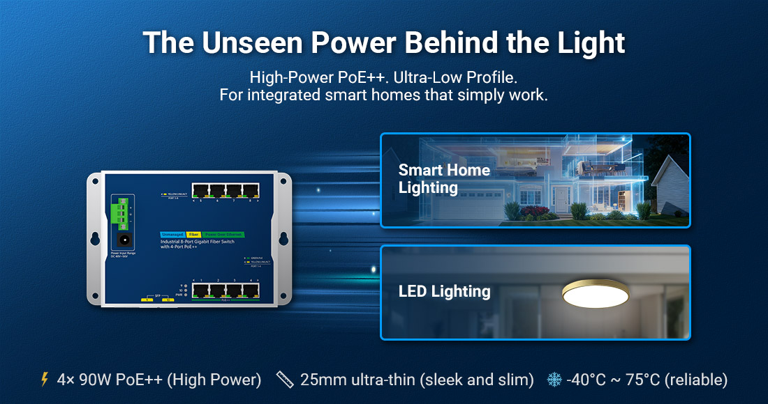 High-Power, Low-Profile: Why This PoE++ Switch Is Ideal for Integrated Smart Home Lighting High-Power, Low-Profile: Why This PoE++ Switch Is Ideal for Integrated Smart Home Lighting