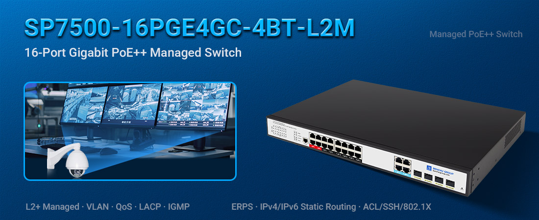 16-port Gigabit managed PoE++ switch 16-port Gigabit managed PoE++ switch
