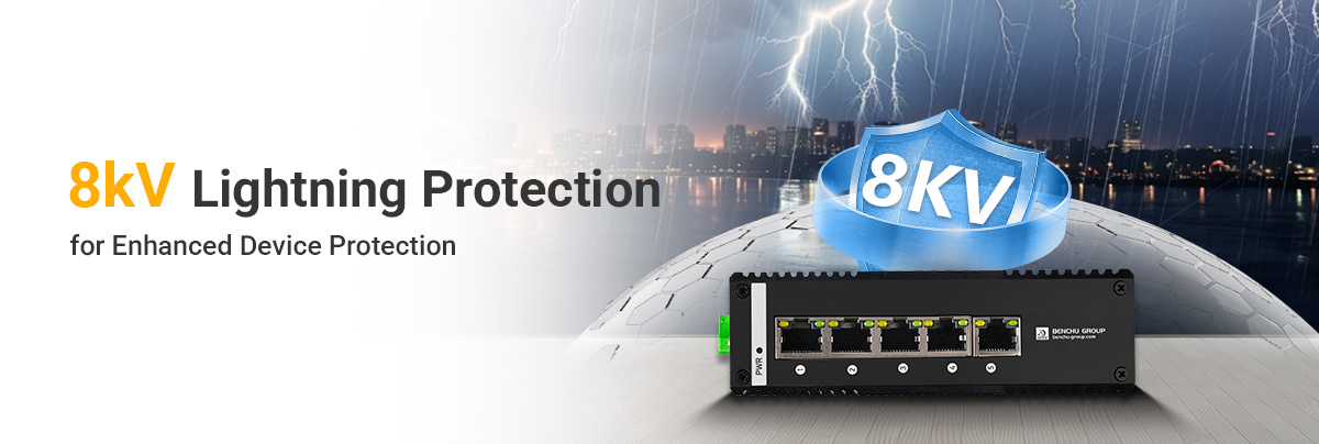 5 ports fast Industrial PoE switch with 8kV lightning protection 5 ports fast Industrial PoE switch with 8kV lightning protection