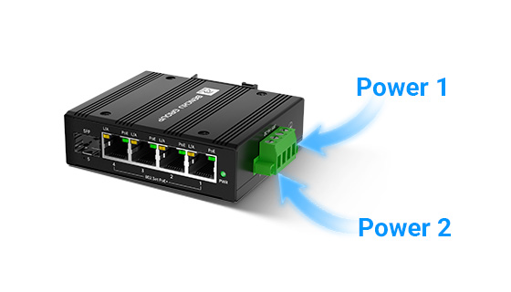 boost poe switch with sfp Dual Power Input Redundancy