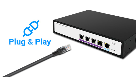 Pure unmanaged hardware switching architecture running immediately upon cable insertion with zero software setups.