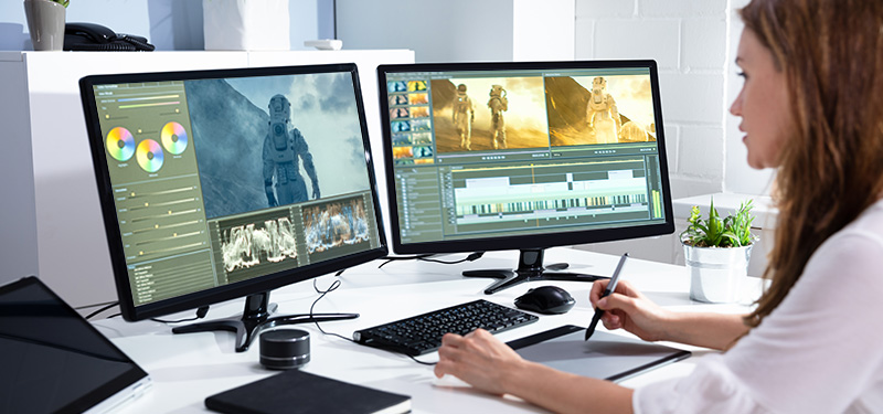 High-speed 10G full-duplex network setup for 4K 8K video editing studios linking workstation and all-flash NVMe NAS