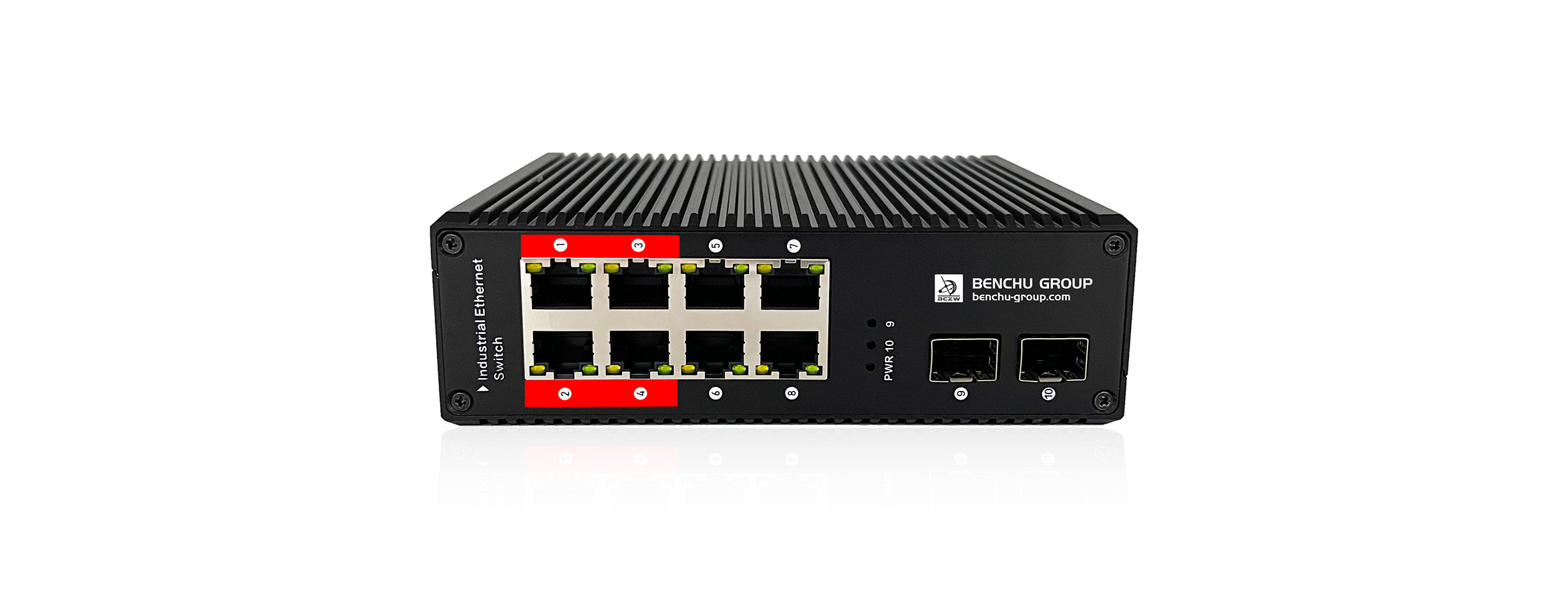 IES7211-8PGE2GF-4BT-DC custom OEM DIN-Rail industrial PoE plus plus switch 8 port fanless IP40