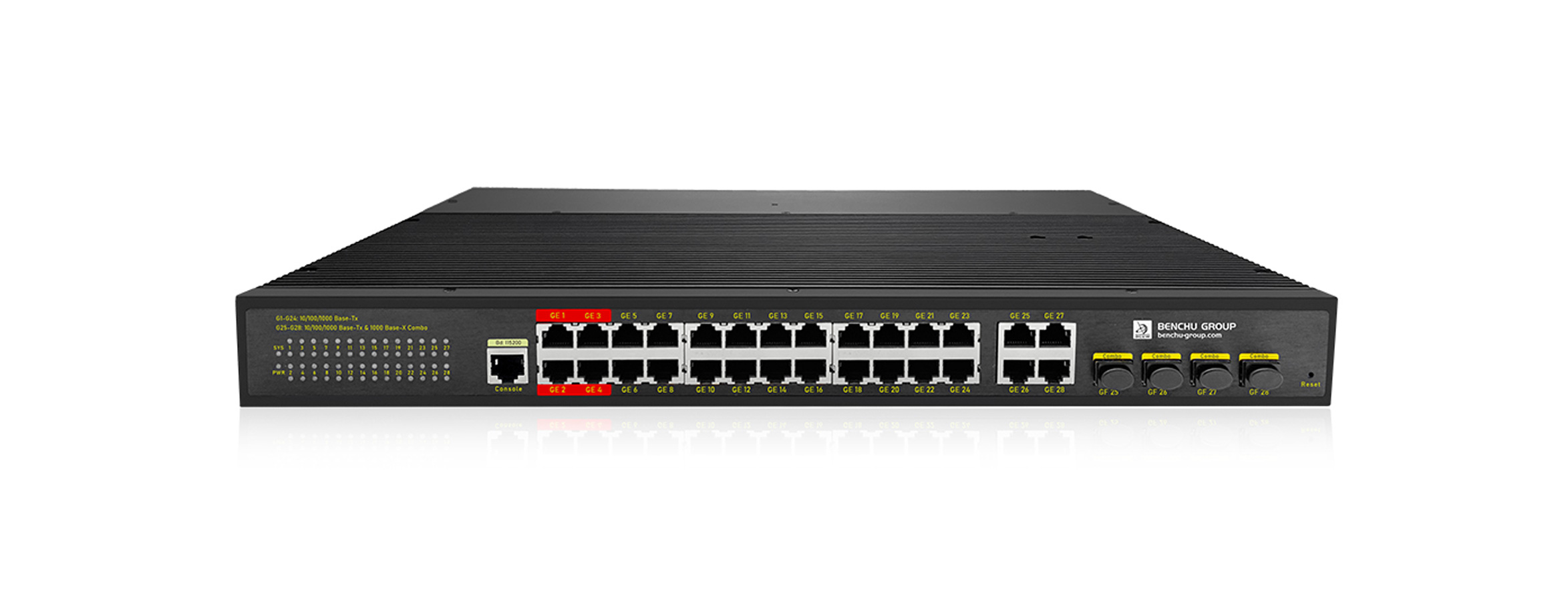 IES7521-24PGE4GC-4BT-AC heavy industry rackmount 24 port managed industrial PoE plus plus switch with combo ports