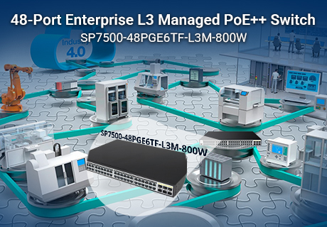 Maximice las implementaciones de IoT y vigilancia: conmutador PoE++ de 48 puertos con 800 W de potencia y red troncal de 10 Gb
