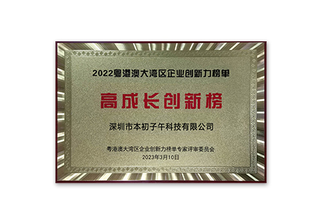 Honor en la lista de innovación de la Gran Área de la Bahía de Guangdong-Hong Kong-Macao