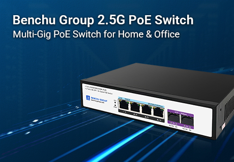Benchu Group lanza el SP5200-4PXE2TF: conmutador PoE no administrado de 2,5 G y 4 puertos con enlaces ascendentes SFP+ de 10 G.