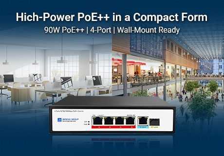 Presentamos el SP5200-4PGE1GE1GF-4BT: un switch PoE++ compacto y de alta potencia para entornos de red exigentes.