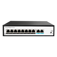 8 port 10/100m poe switch with gigabit rj45 and gigabit sfp uplink
