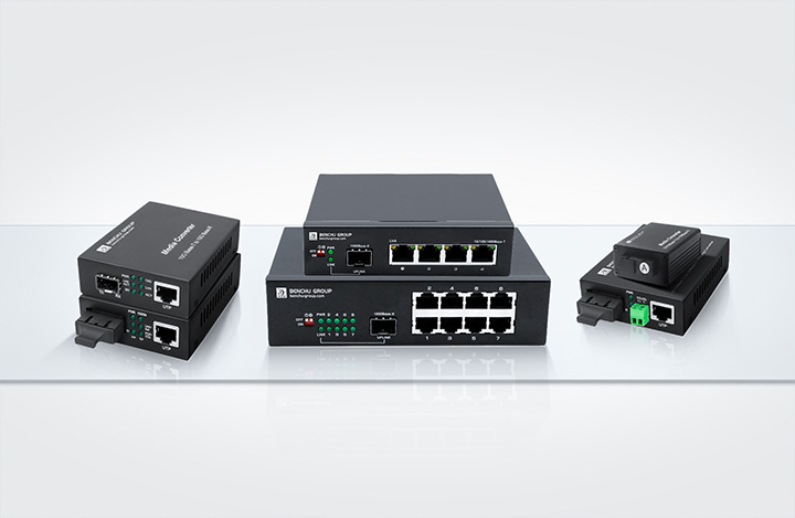 convertidor de medios de fibra